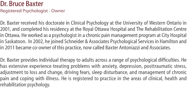 Baxter Antoniazzi and Associates Psychological Services - Dr. Bruce Baxter
